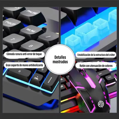Combo Teclado Mecánico + Mouse Gamer RGB  Precisión Y comodidad.⌨️