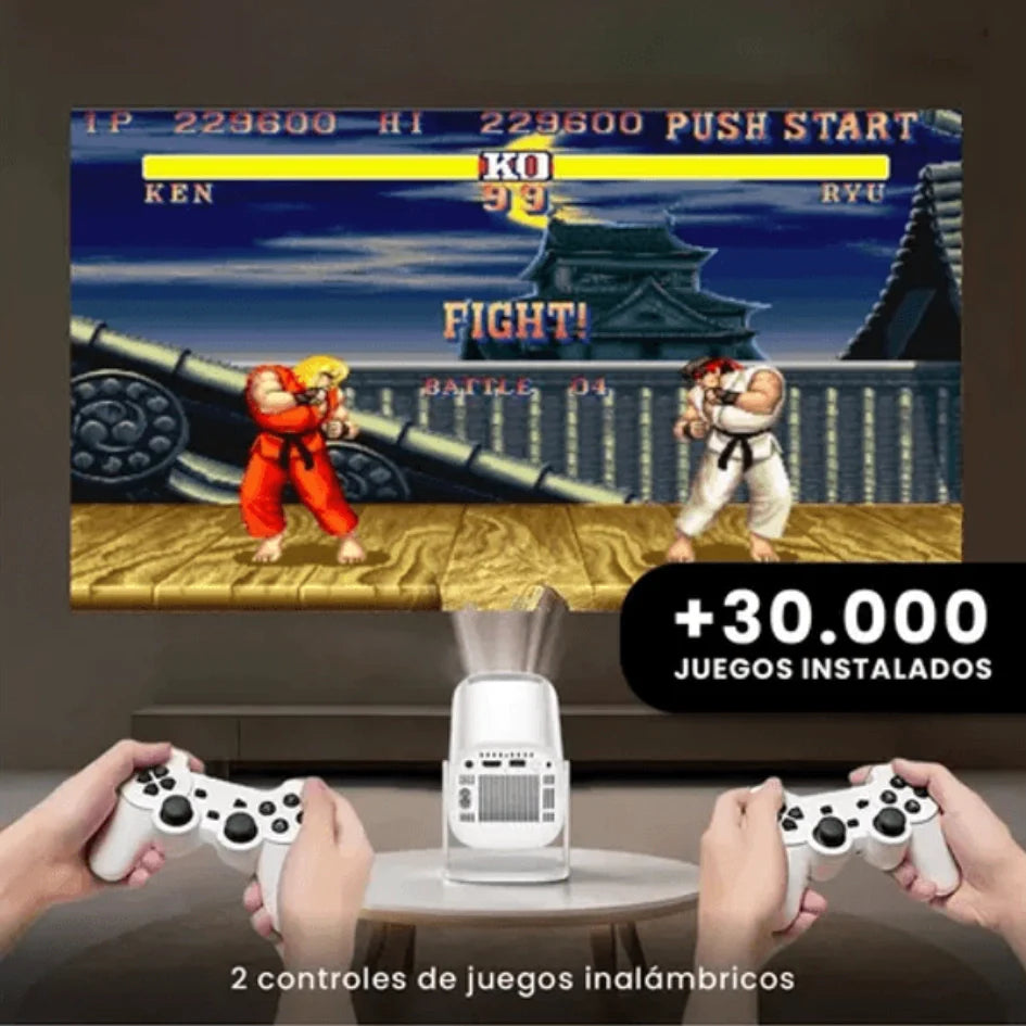 Proyector 2 en 1: Cine en Casa + Consola Retro (Incluye tarjeta 64 GB)