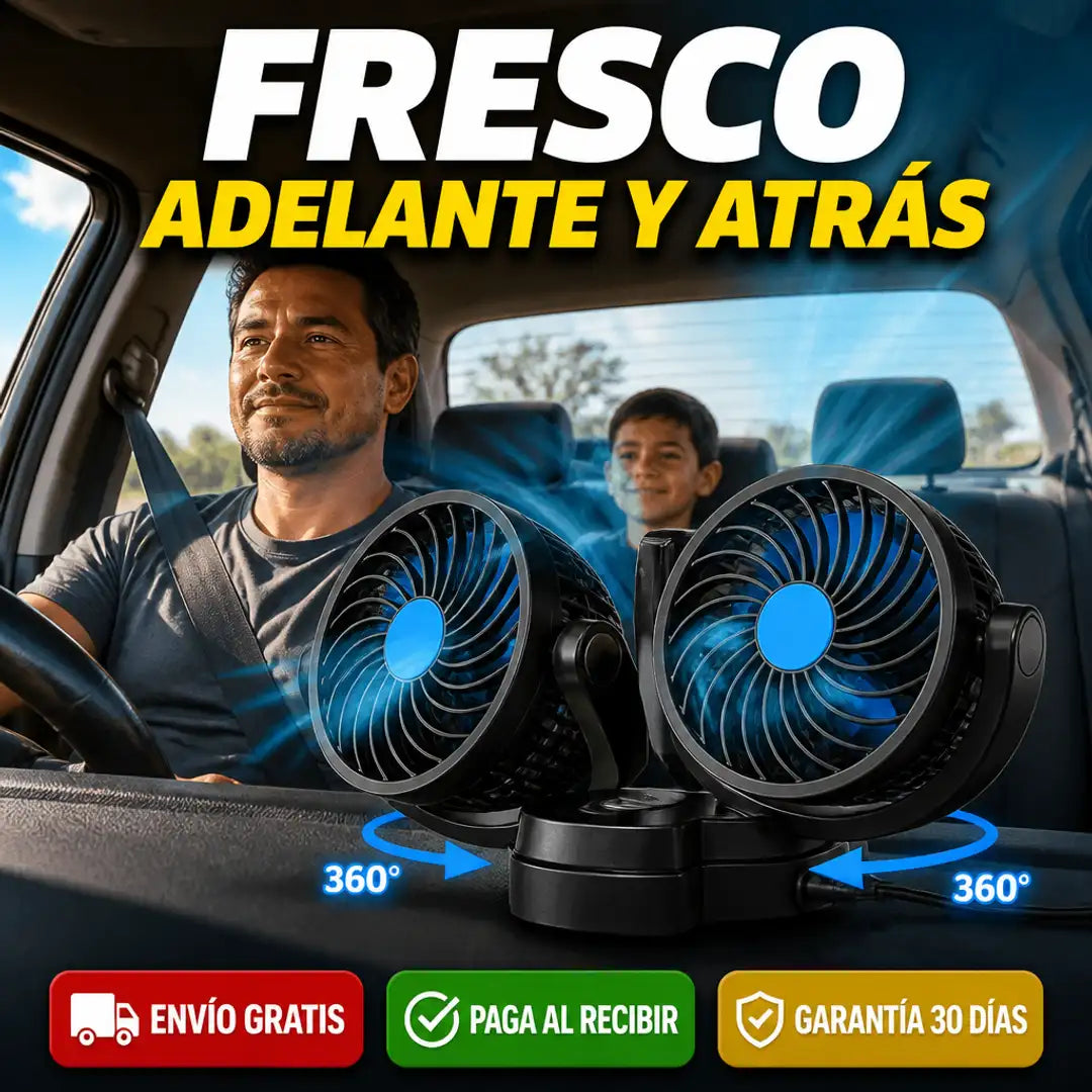 Ventilador Doble Anticalor para Carro — Frescos Todos 😌🌬️
