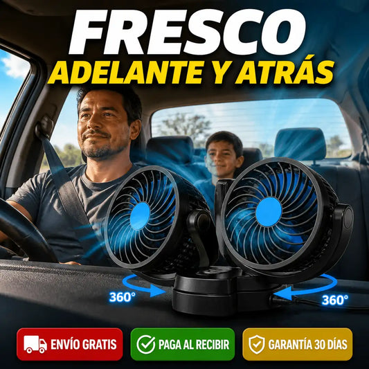 Ventilador Doble Anticalor para Carro — Frescos Todos 😌🌬️